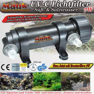 UV-C Lichtfilter 7W 1200l/h +Ersatzleuchte ( Handelsretoure )