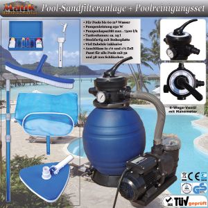 Sandfilteranlage + Poolreinigungsset