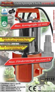 Tauchpumpe INOX 1100W ( Handelsretoure )