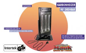 Mauk Karbonheizer 1200 W - 90 Grad drehbar