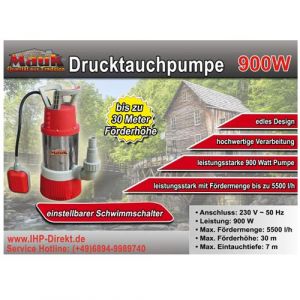 MAUK Druck- Tauch- Pumpe 30m Frderhhe 900W (B-Ware)