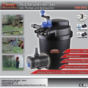 MAUK Teich- Druckfilter- Set 11W UVC mit 