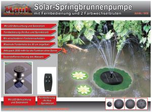 Solar Springbrunnen Pumpe 2 Farbwechselnden LED Blten ( Handels