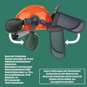 Mauk Forstschutz Helm mit Gehr- und Sichtschutz nach DIN EN  Gr