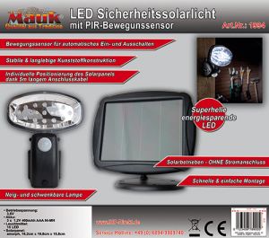 MAUK LED PIR Sensor Sicherheitssolarlicht Bewegungsmelder