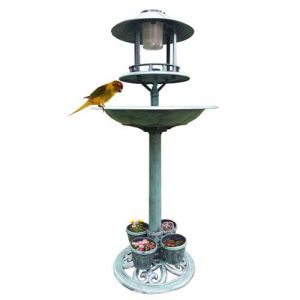 MAUK Vogelbad-/trnke/Futterstation mit LED Solarlampe (B-Ware)