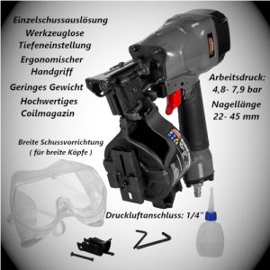 Mauk Druckluft Coil Nailer | Multi Profi Nagler | Nagelpistole (