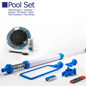 Mauk Pool-Set Luxus Poolreinigungsset mit Ionisator ( 3 teilig )