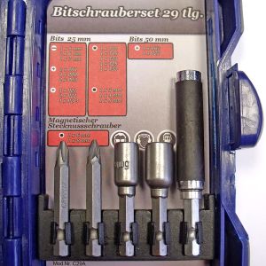Bitschrauber - Box mit 29 Teile B-Ware