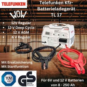Telefunken Kfz-Batterieladeger�t TL 17 f�r 6 und 12 V Batterien 