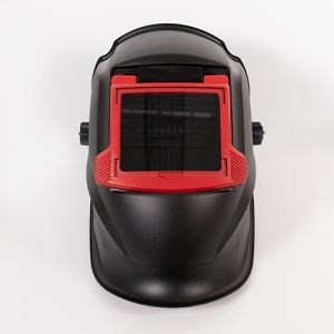 MAUK Profi Kopfschwei�schild mit Klappvisier Schwarz Rot Manuell