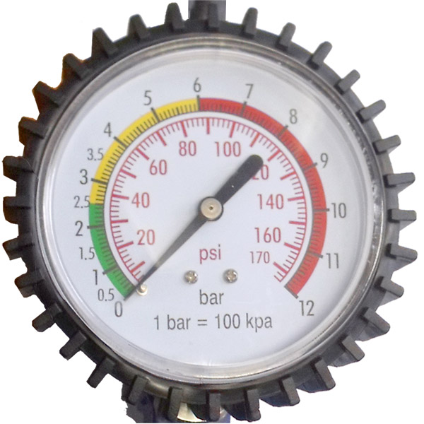 Hochwertig Reifenfüller Luftdruckprüfer Druckluft geeicht ,für Auto Motorrad Fahrrad mit 360°drehbarem Manometer 0-16 Bar 
