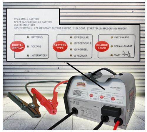 ML Power 650 Batterieladegerät KFZ Starthilfe Batterielader 12V