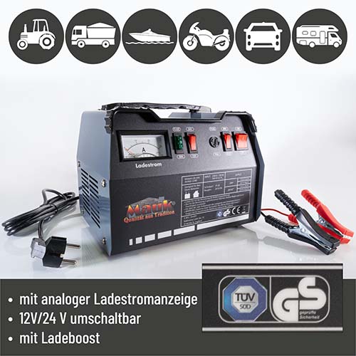 MAUK 12V - 24V 12A Batterieladegerät bis 200Ah (Handelsretoure) 