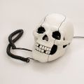 Dekotelefon Totenkopf weiss