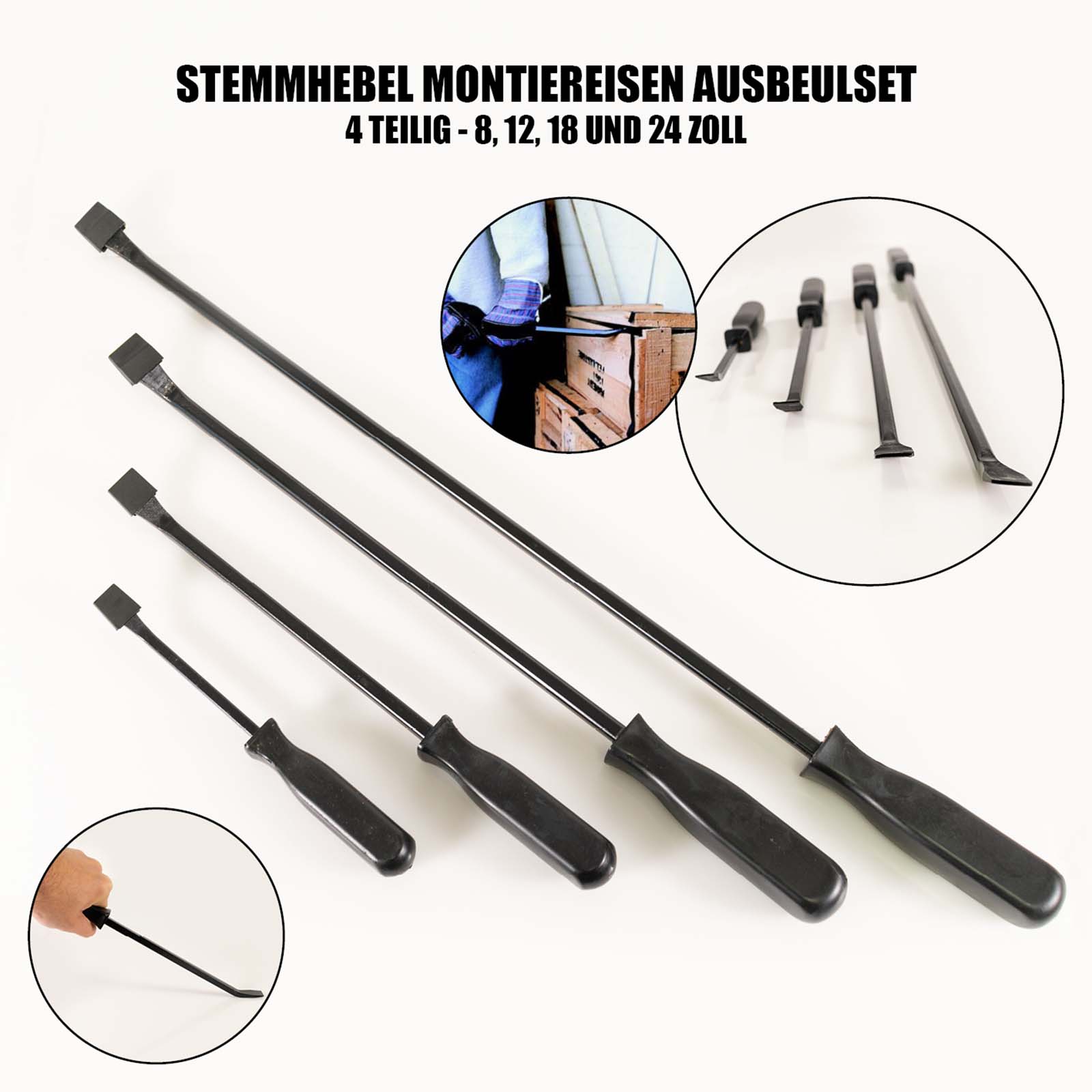 Stemmhebel Montiereisen Ausbeulset 4tlg. 