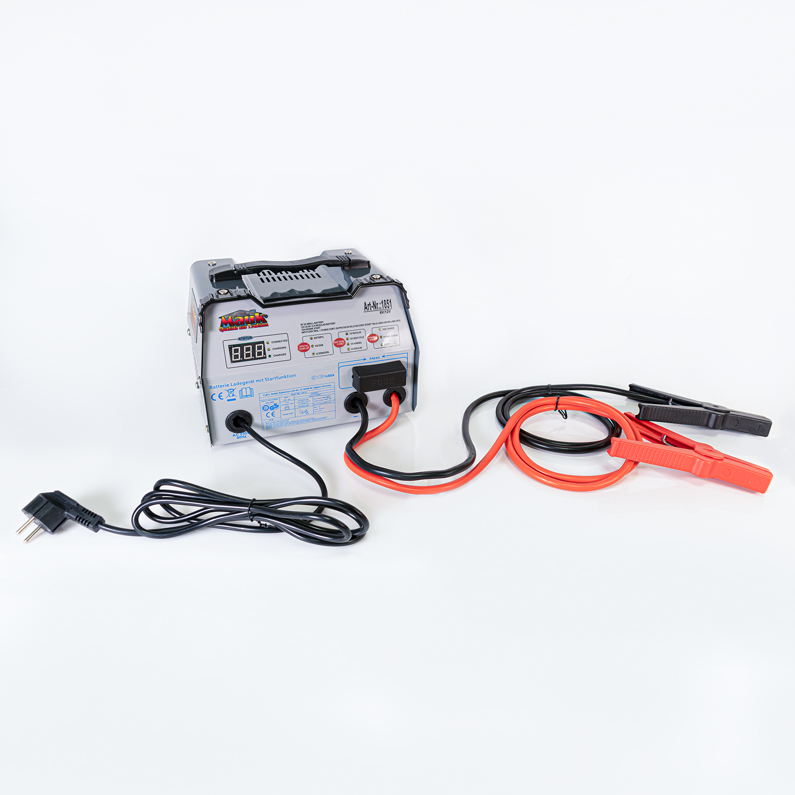 Das MAUK Batterie Ladegerät mit Startfunktion ist ein KfzLadegerät mit Pulserhaltungsladung