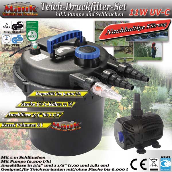 Mauk TeichDruckfilterSet 11 W UVC ihpdirekt.de