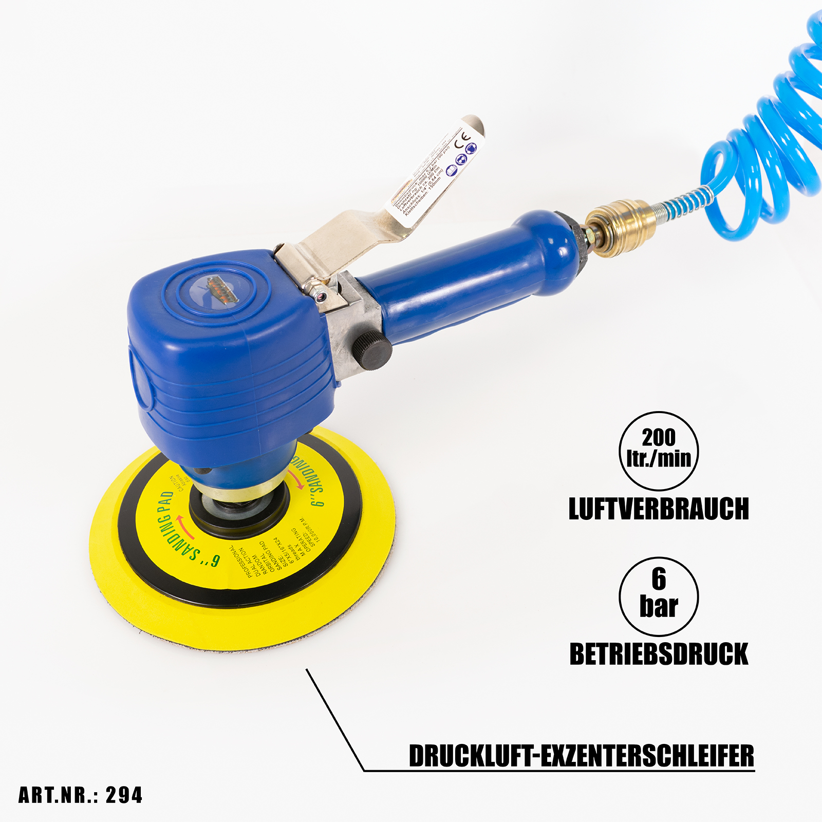 Druckluft Schleifer Schleifmaschine 6/" Exzenterschleifer Orbital Sander DE B