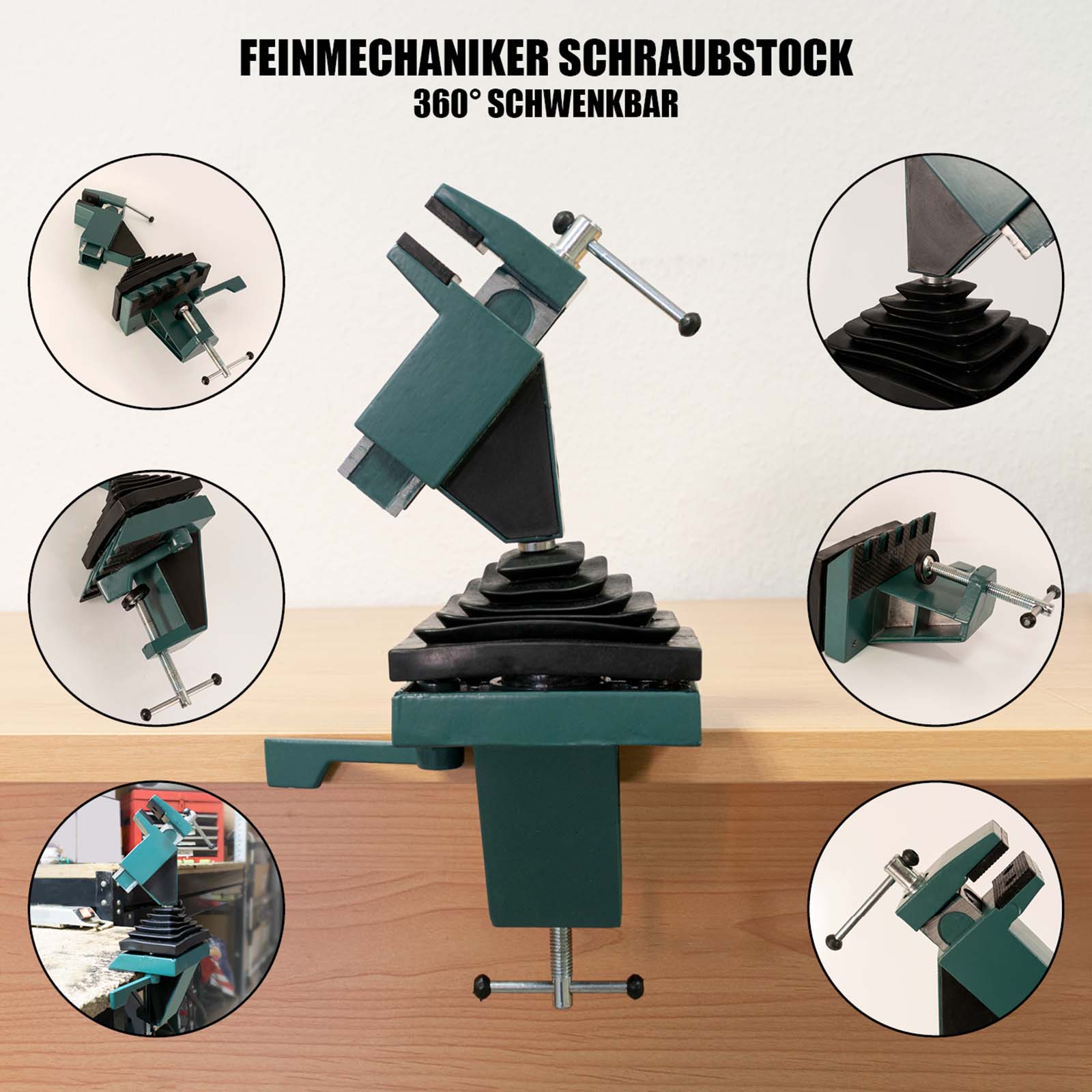 mm Mauk Backenbreite 360° 40 Schraubstock Feinmechaniker mm Spannweite 70